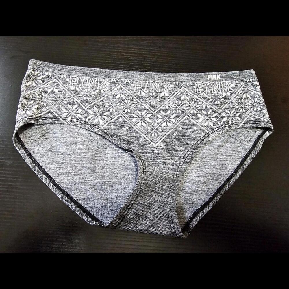 Victoria's Secret PINK hipster panty seamless Gray & white Medium